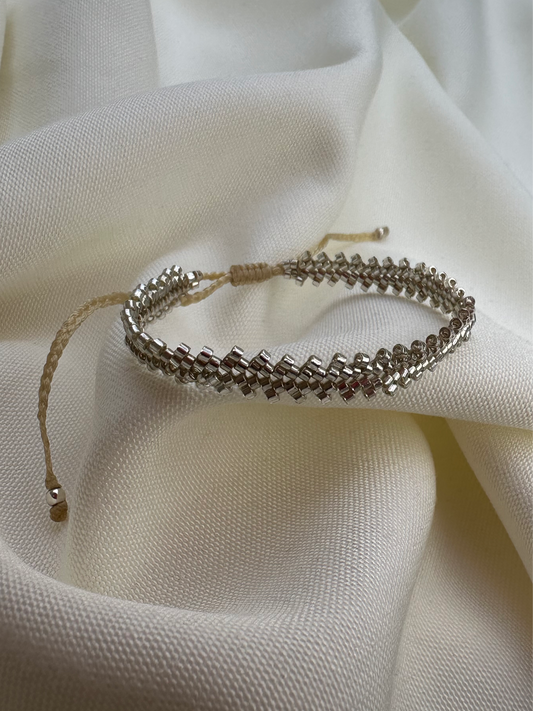 Pulsera ajustable trenza Plata