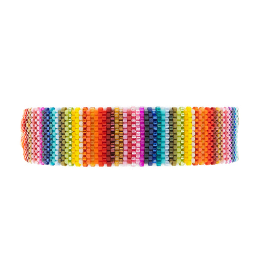 Pulsera Miyuki grande lineas verticales colores