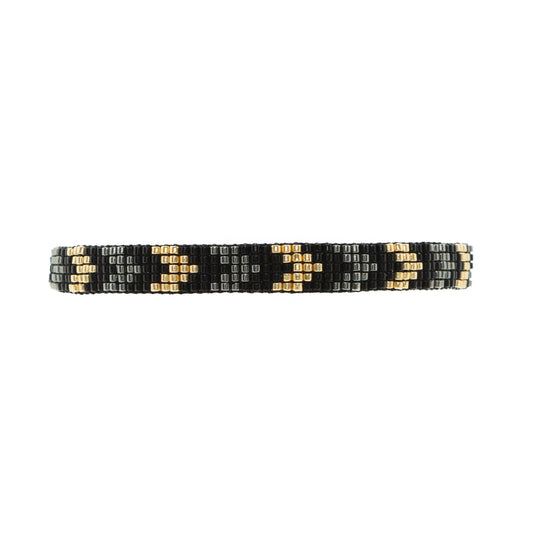 Pulsera Miyuki chica flechas negro oro oxford