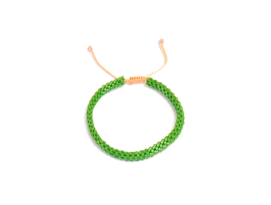 Pulsera Miyuki redonda verde manzana