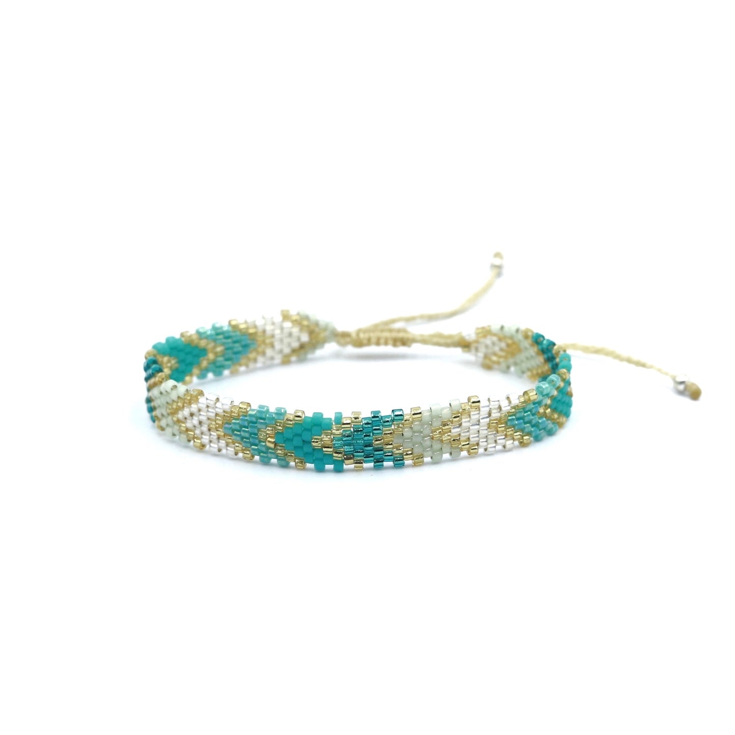 Pulsera Miyuki chica flecha verde aqua turquesa y plata