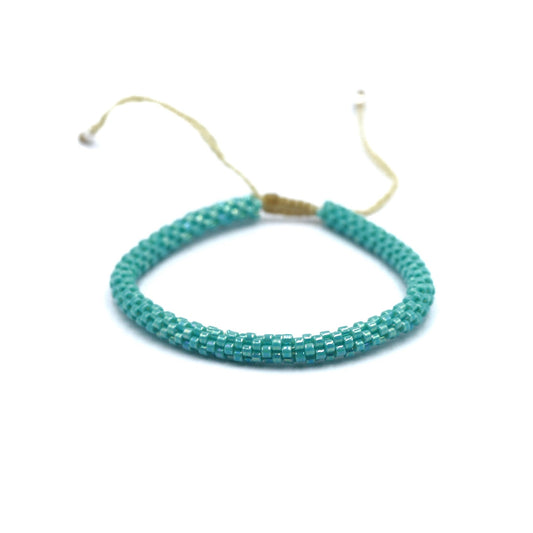 Pulsera Miyuki redonda verde aqua